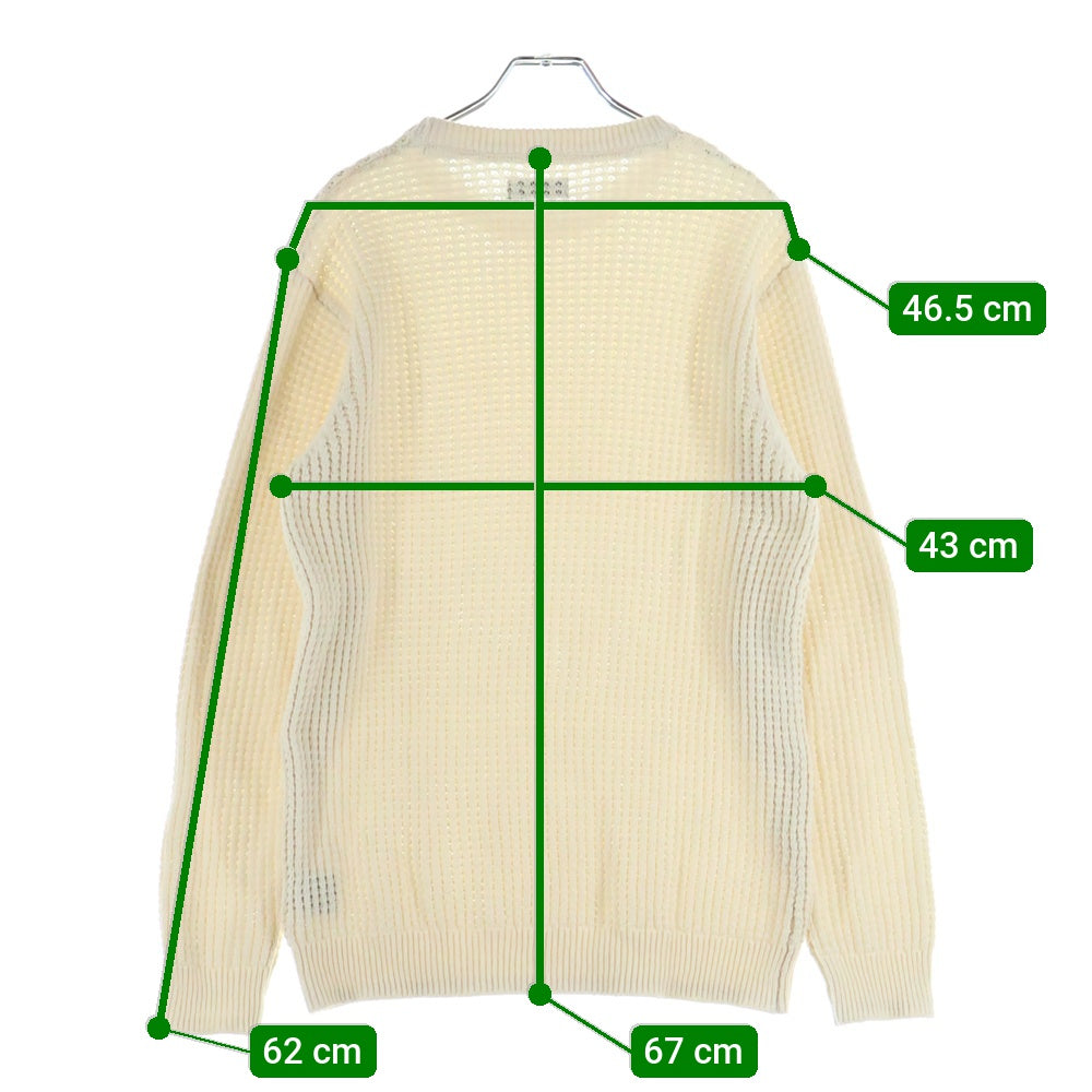 AMERICAN RAG CIE(アメリカンラグシー) ワッフル編み クルーネックプルオーバーニットセーター 長袖 ロングスリーブ アイボリー ADN-M161-KN527