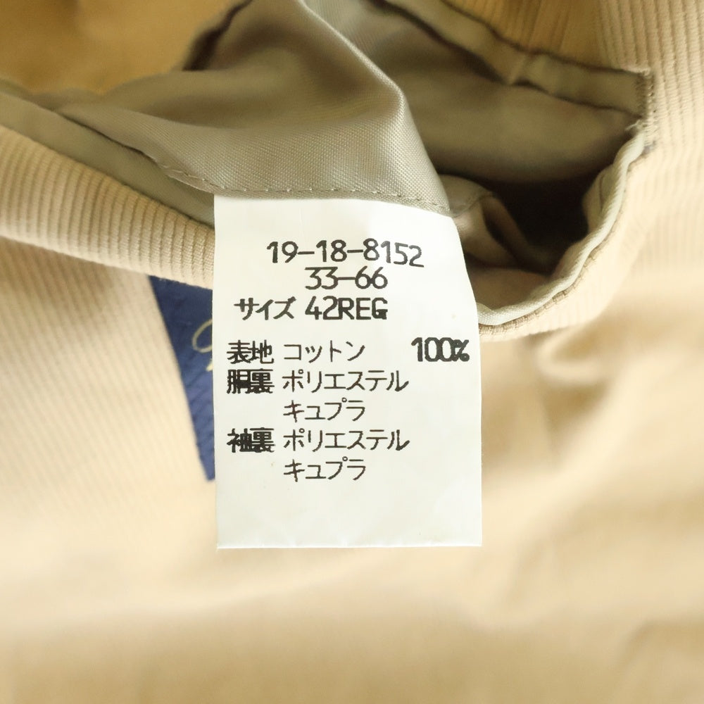 BROOKS BROTHERS(ブルックス ブラザーズ) 2B コットン シングル テーラードジャケット ブラウン 19-18-8152
