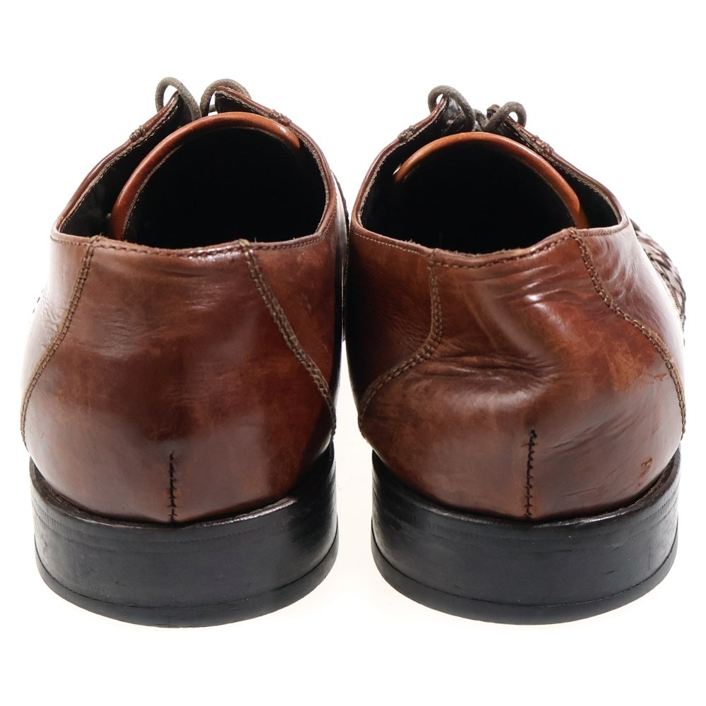CALZOLERIA TOSCANA(カルツォレリア トスカーナ) 編み込み レザー ドレスシューズ ブラウン 1898