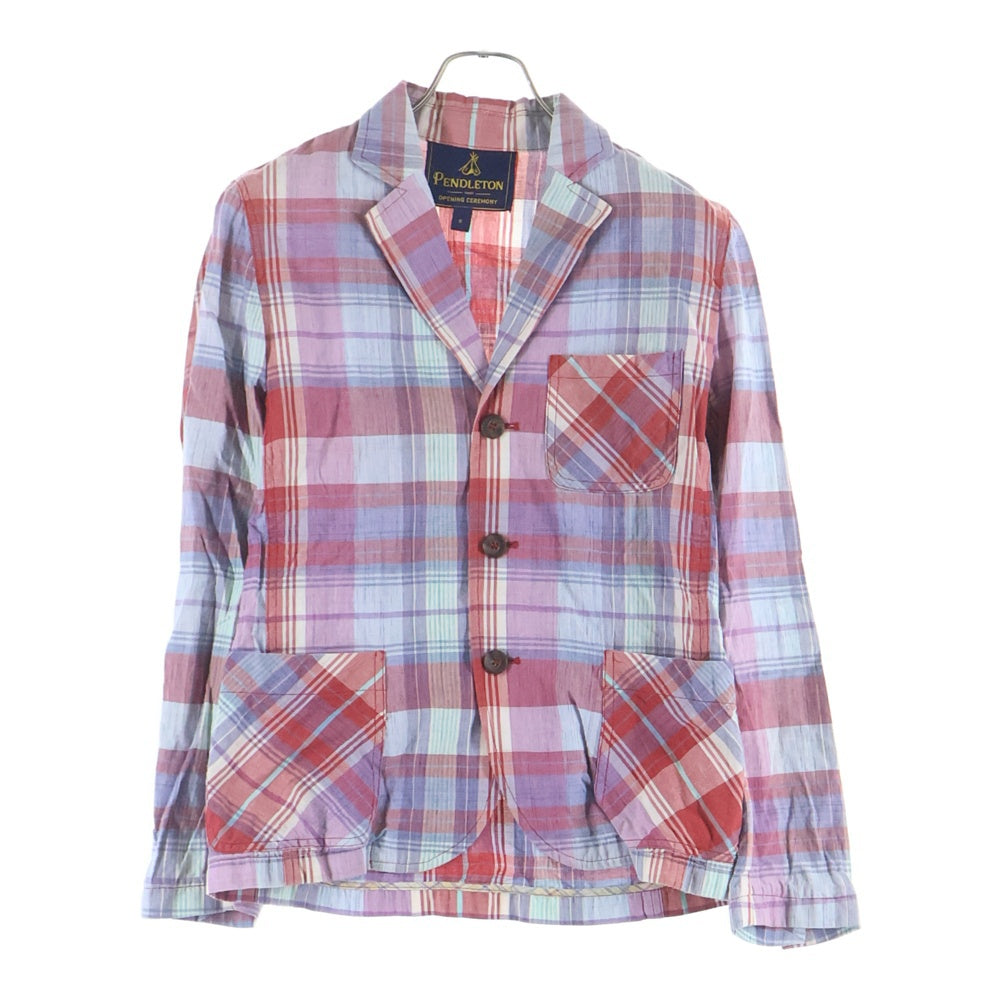 PENDLETON(ペンドルトン) マドラスチェック コットン テーラードジャケット レッド