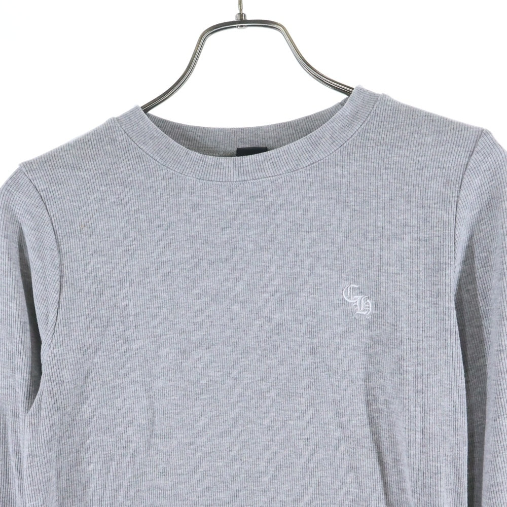 CHROME HEARTS(クロムハーツ) Y NOT CH Embroidery Thermal Long Sleeve Tee CHロゴエンブロイダリー ロングスリーブ サーマルカットソー 長袖Tシャツ グレー