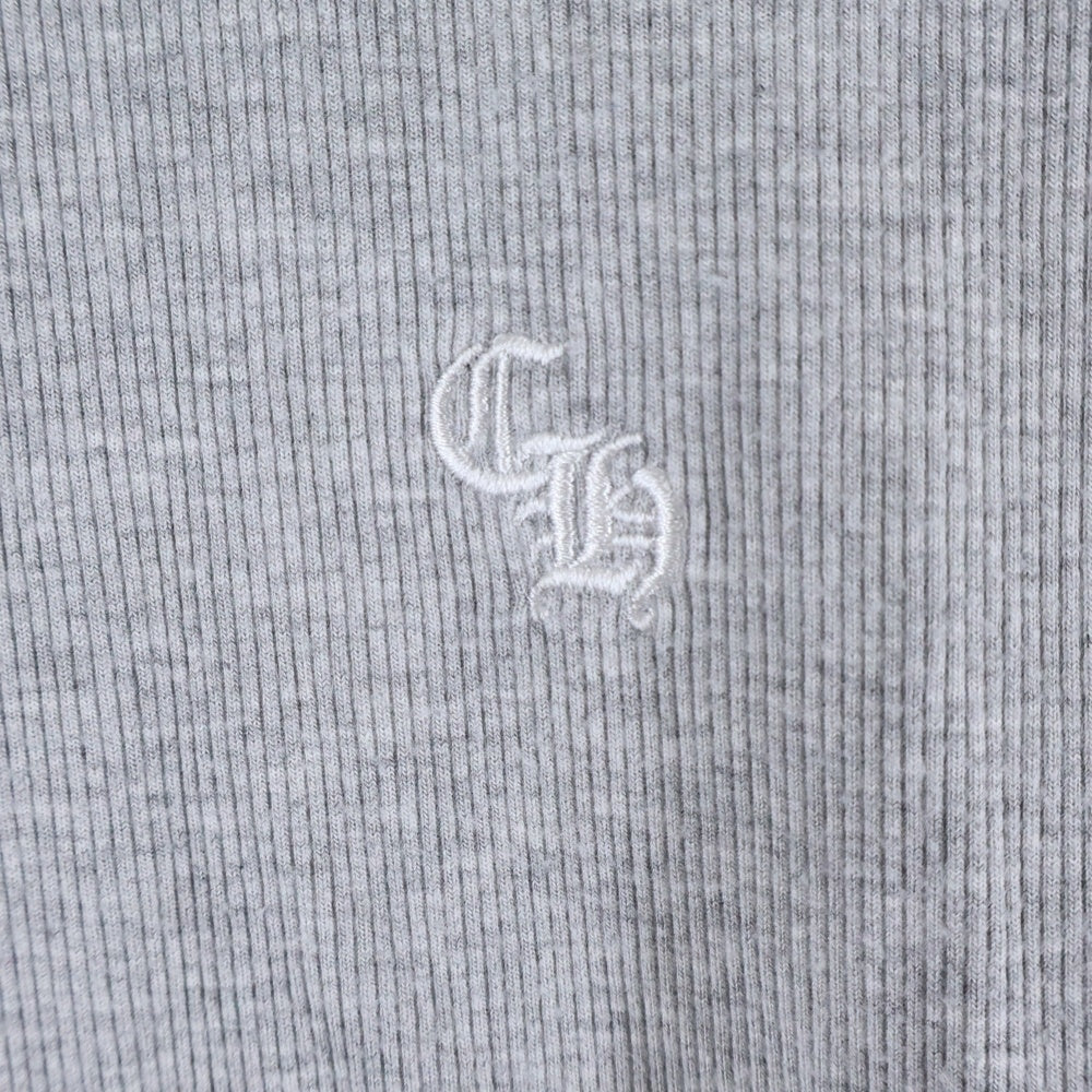 CHROME HEARTS(クロムハーツ) Y NOT CH Embroidery Thermal Long Sleeve Tee CHロゴエンブロイダリー ロングスリーブ サーマルカットソー 長袖Tシャツ グレー