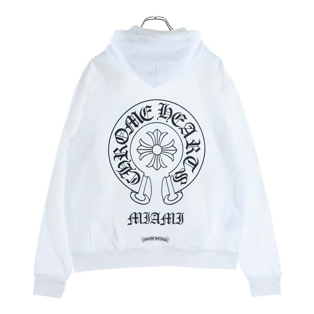 CHROME HEARTS(クロムハーツ) MIAMI Limited Horseshoe Pullover Hoodie マイアミ限定 ホースシュープリント フーデッドプルオーバーパーカー ホワイト
