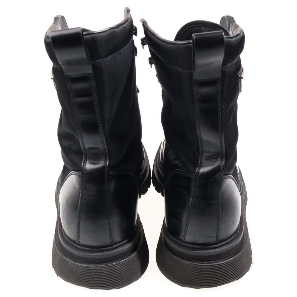 PRADA(プラダ) ブラッシュド ロイス レザーナイロン コンバットブーツ ブラック 2UE011