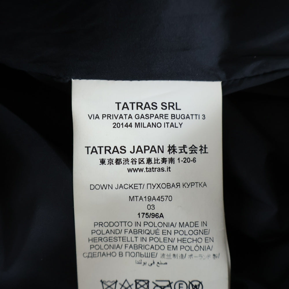 TATRAS(タトラス) 19AW BLEGGIO ブレッジョ 袖切り替え フーデッドダウンジャケット ブラック MTA19A4570