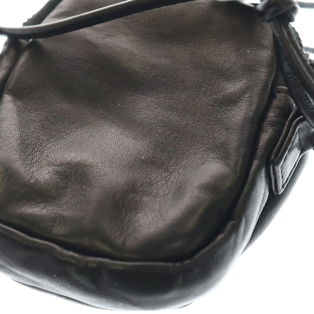 Y's(ワイズ) SOFT WATER-DYED LEATHER POUCH ソフト ウォーターダイド レザー ショルダーポーチ ブラック YL-A07-720