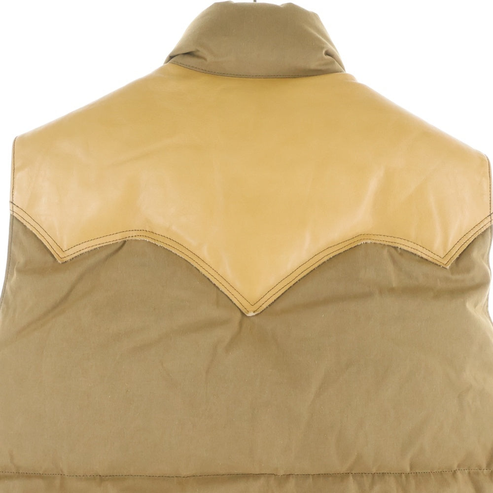 ROCKY MOUNTAIN(ロッキーマウンテン) レザー切り替え ナイロンダウンベスト ブラウン 200-172-46