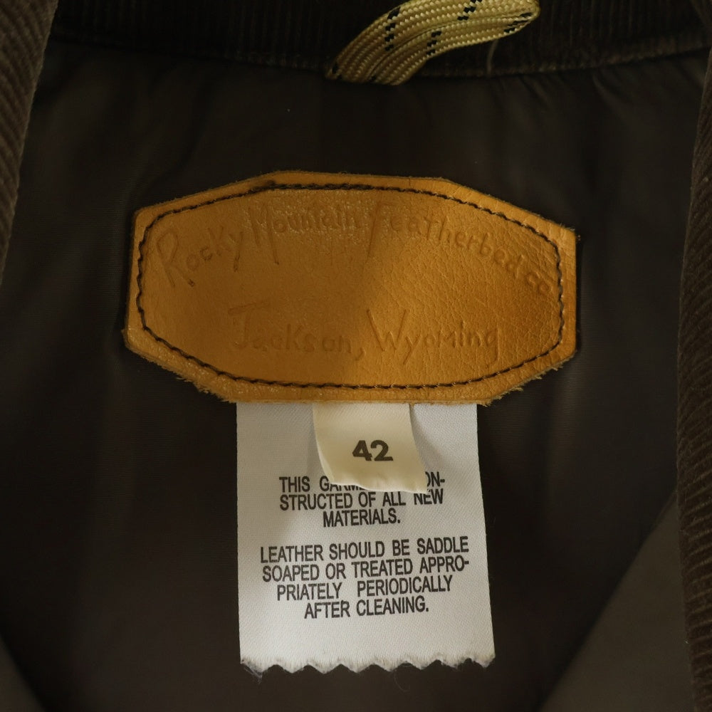 ROCKY MOUNTAIN(ロッキーマウンテン) レザー切り替え ナイロンダウンベスト ブラウン 200-172-46