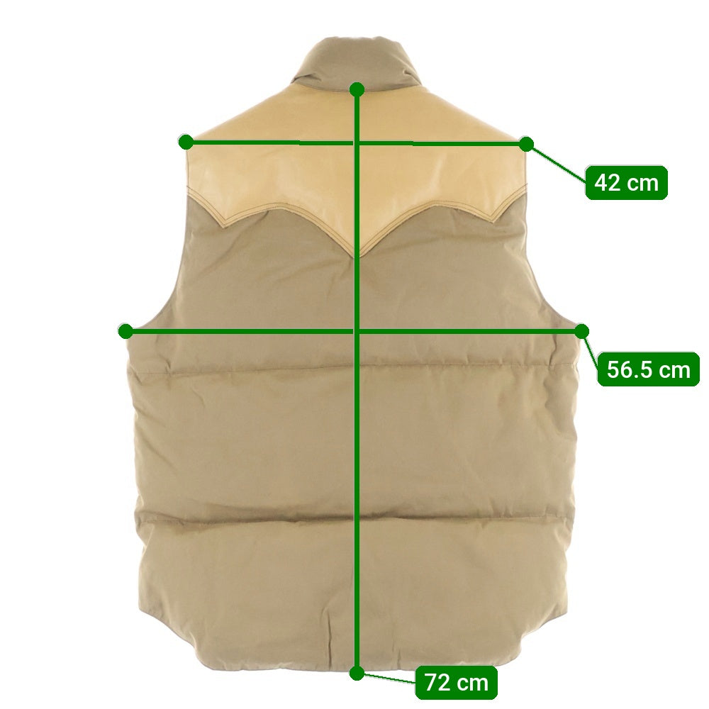 ROCKY MOUNTAIN(ロッキーマウンテン) レザー切り替え ナイロンダウンベスト ブラウン 200-172-46