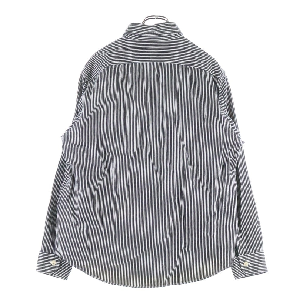 SUGAR CANE(シュガーケーン) 2ポケット ロングスリーブ ストライプシャツ ネイビー/ホワイト