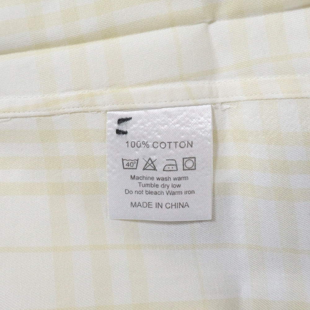 BURBERRY(バーバリー) エンブロイダリー ロゴ ノヴァチェック ボタンダウン 長袖 シャツ ホワイト/イエロー