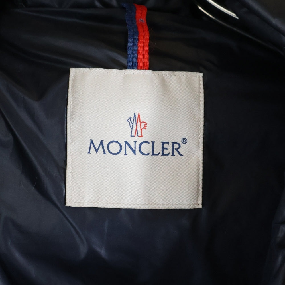 MONCLER(モンクレール) 24AW BESINES DOWN JACKET ナイロン アームロゴワッペン フーデッドダウンジャケット ネイビー J20911A00003 597EX