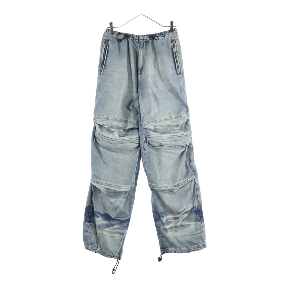DIESEL(ディーゼル) D-DAYETZ-S マルチポケット フェードデザイン ドローストリング ジップアップ デニムカーゴパンツ インディゴ A17317