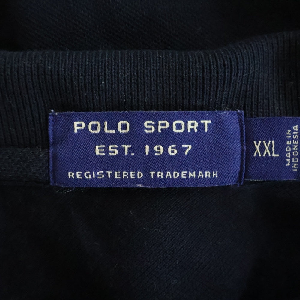 POLO SPORT RALPH LAUREN(ポロスポーツラルフローレン) 胸エンブロイダリーデザイン 鹿の子 半袖ポロシャツ ネイビー