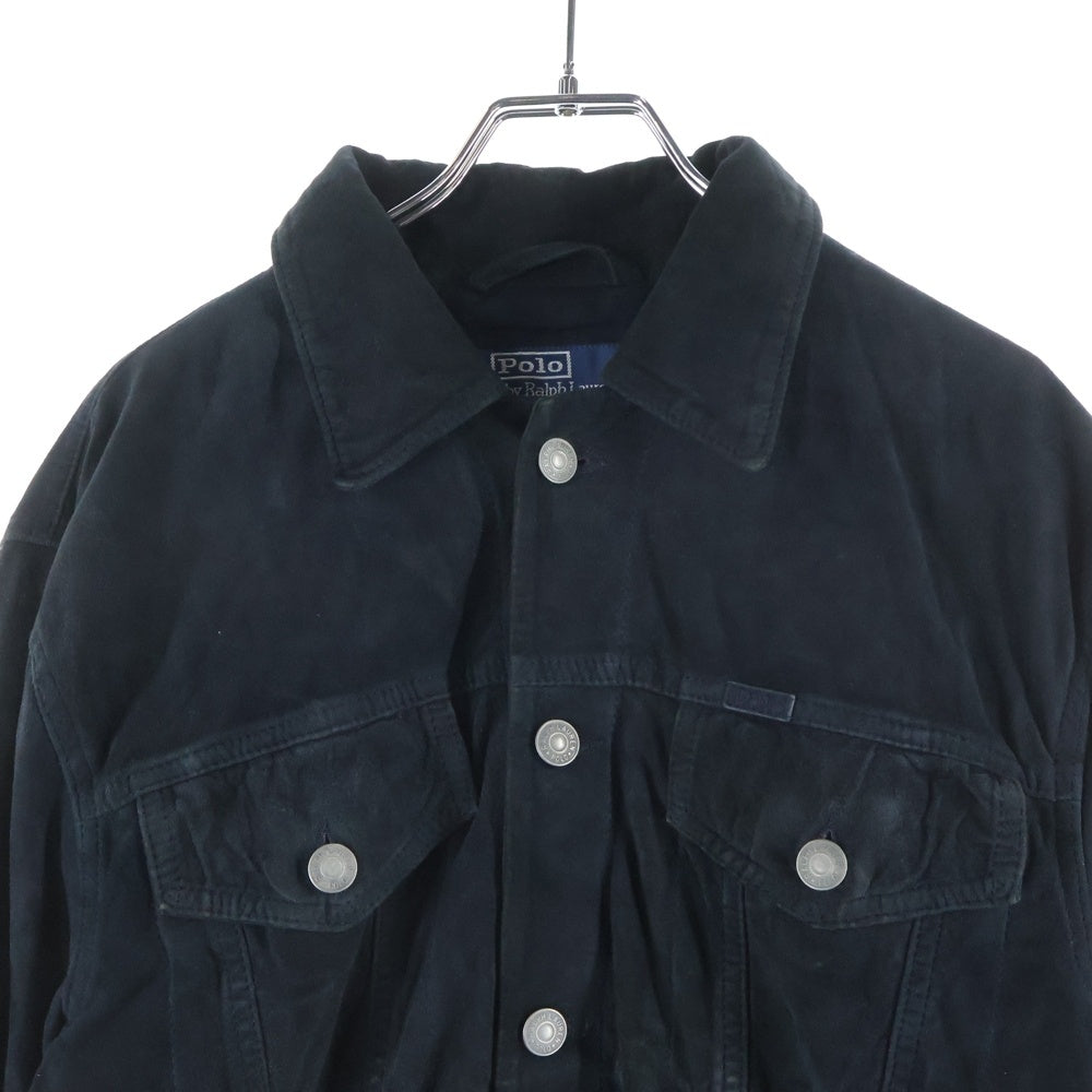 POLO RALPH LAUREN(ポロラルフローレン) スエードレザージャケット やぎ革 ブラック