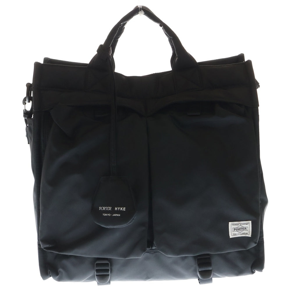 PORTER(ポーター) ×HYKE 23SS 2WAY TOTE BAG ハイク ナイロントートバッグ ハンドバッグ ブラック 381-19814
