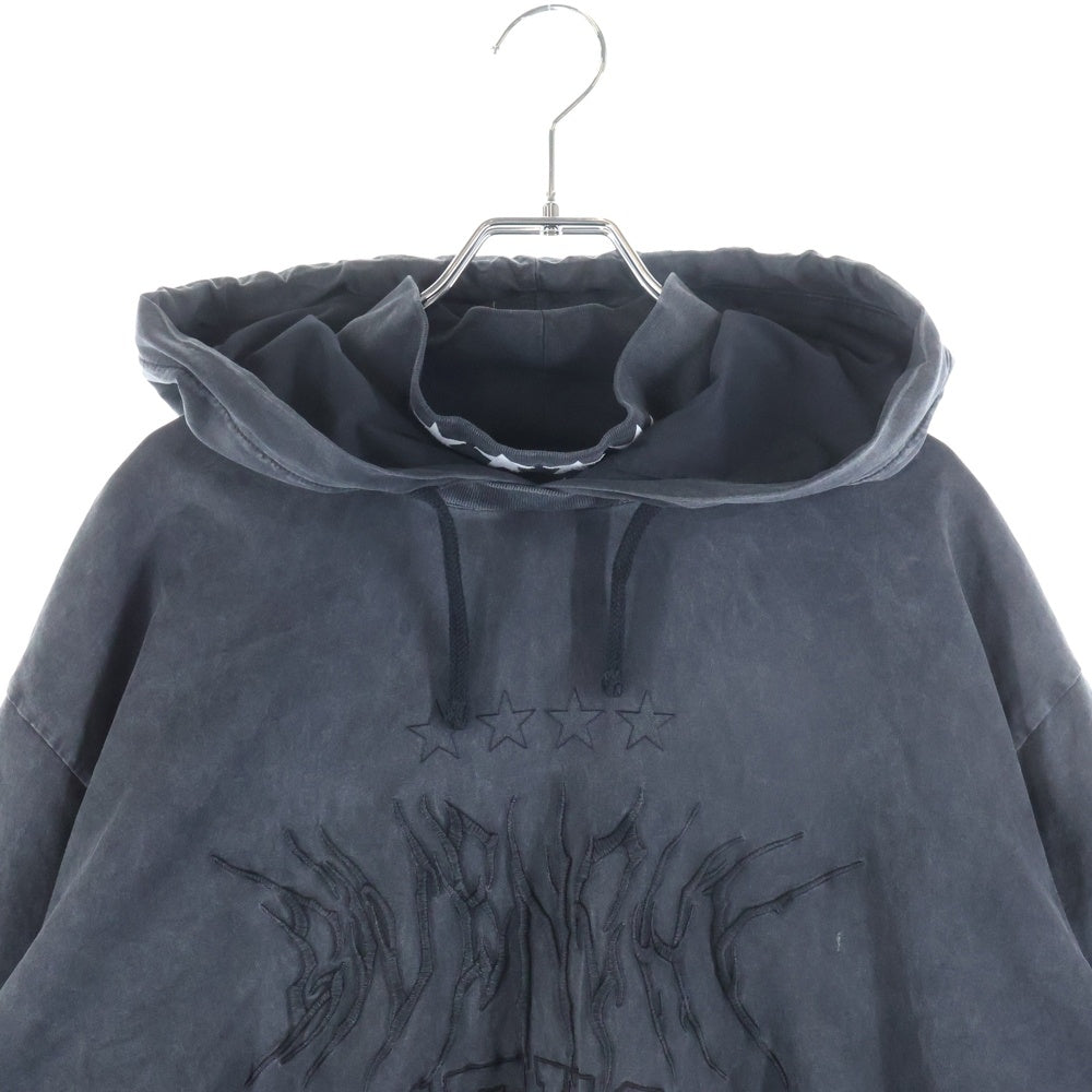 GIVENCHY(ジバンシィ) Overlapped Embroidered Tee オーバーラップエンブロイダリー レイヤード フーデッドTシャツ 長袖カットソー ブラック