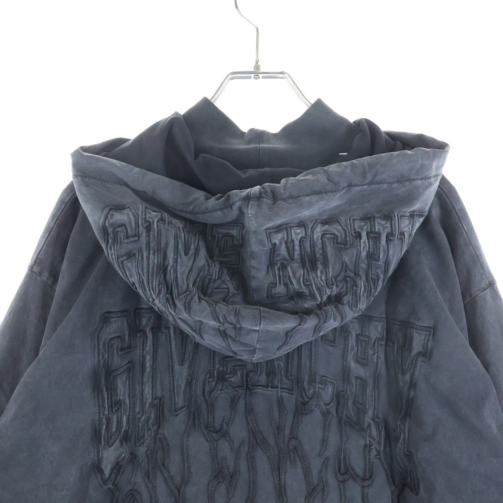 GIVENCHY(ジバンシィ) Overlapped Embroidered Tee オーバーラップエンブロイダリー レイヤード フーデッドTシャツ 長袖カットソー ブラック