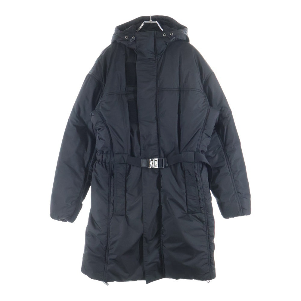 GIVENCHY(ジバンシィ) ベルテッドデザイン フーデッド パファーコート ジャケット ブラック