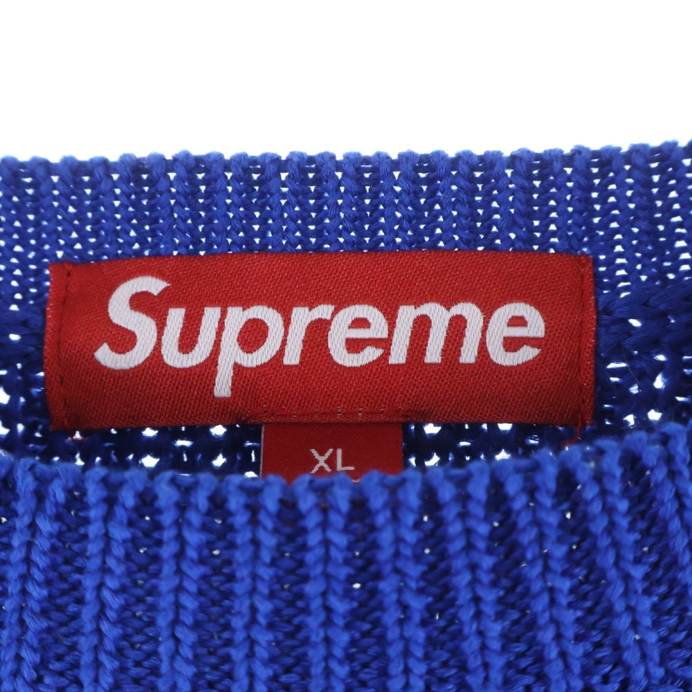 SUPREME(シュプリーム) 23AW Small Box Ribbed Sweater スモールボックスロゴ リブニット セーター ブルー