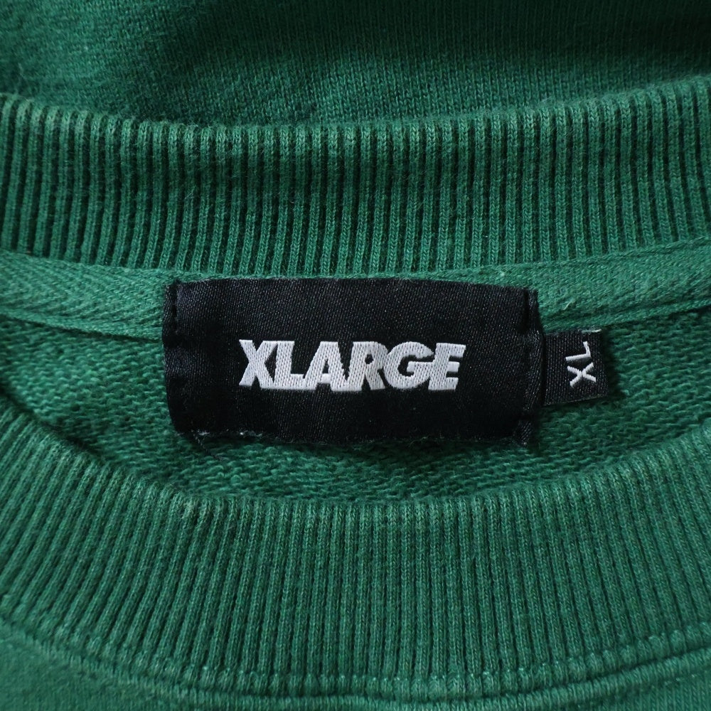 X-LARGE(エクストララージ) TIM COMIX CREWNECK SWEAT コミックス刺繍 クルーネック スウェット トレーナー グリーン 101223012016
