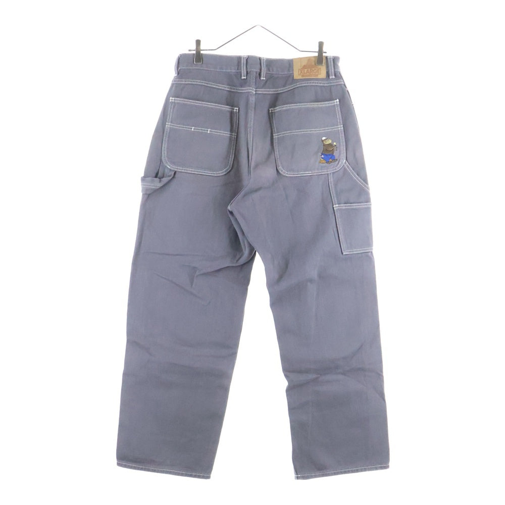 X-LARGE(エクストララージ) EMBROIDERED OVER-DYE WORK PANTS 刺繍デザイン デニム ペインターワークパンツ グレー 101223031021