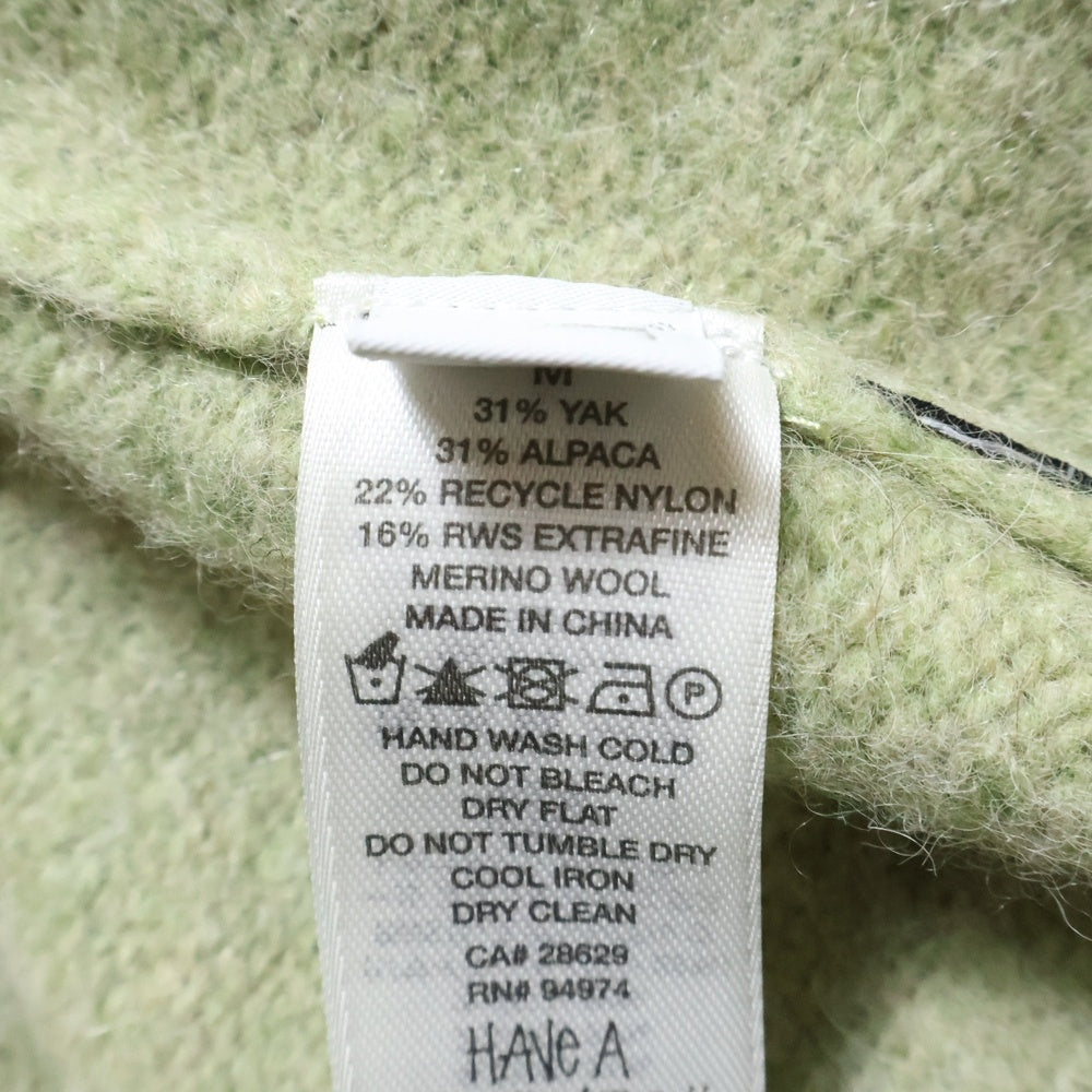 STUSSY(ステューシー) FULL ZIP BRUSHED MERINO SWEATER フルジップ ブラッシュド メリノウール ニット セーター グリーン
