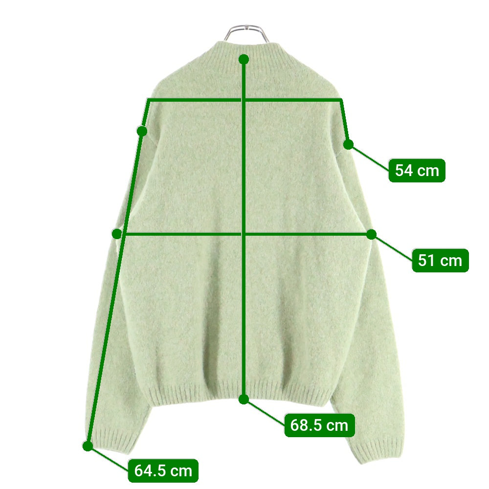 STUSSY(ステューシー) FULL ZIP BRUSHED MERINO SWEATER フルジップ ブラッシュド メリノウール ニット セーター グリーン
