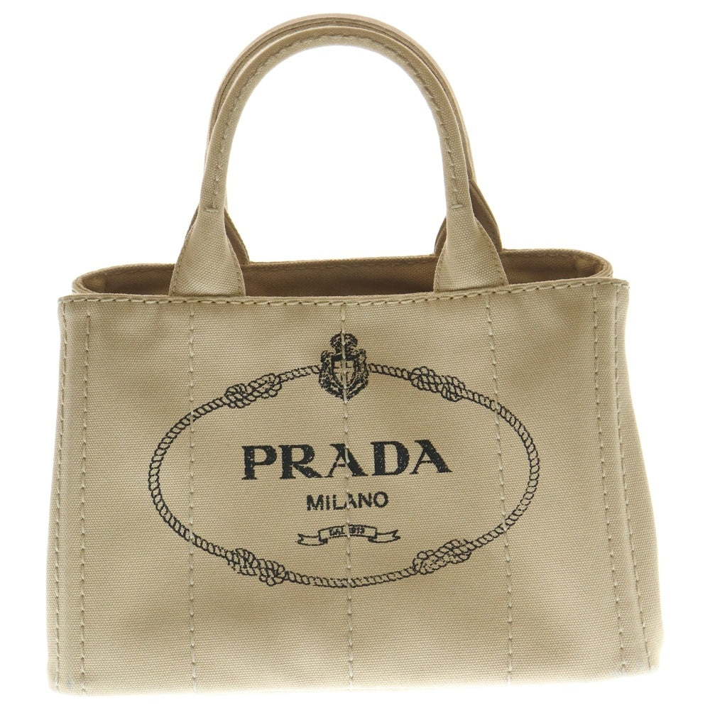 PRADA(プラダ) カナパ ミニ キャンバス 2Way ショルダー ハンドバッグ ベージュ 1BG439 レディース