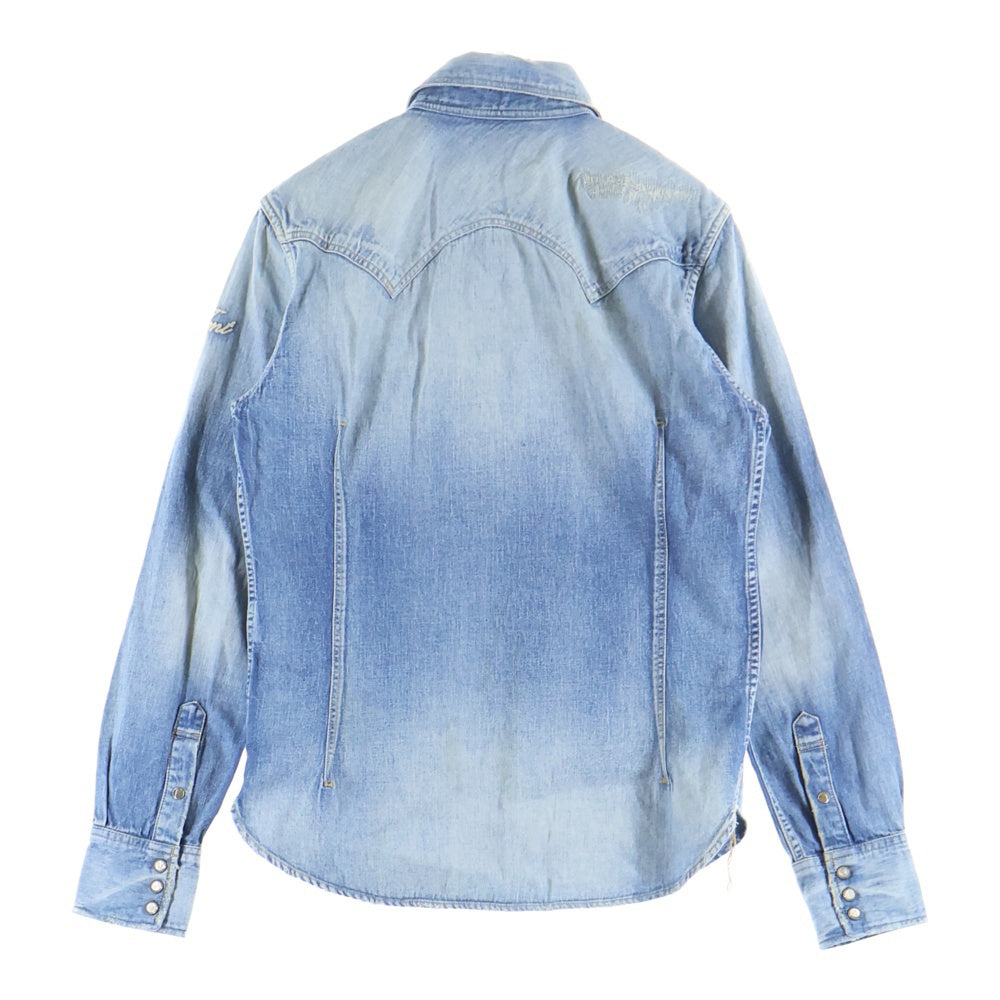 T.M.T(ティーエムティー) 18SS REVIVAL CRUSH DENIM SHIRT リバイバルクラッシュ 長袖テデニムシャツ インディゴ TSH-S18SP02