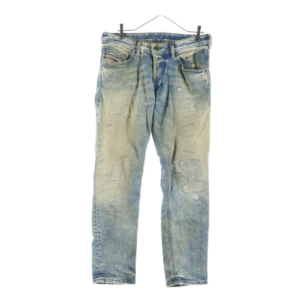 DIESEL(ディーゼル) BELTHER ダメージ加工 クラッシュデニムパンツ レギュラー WASH0830J