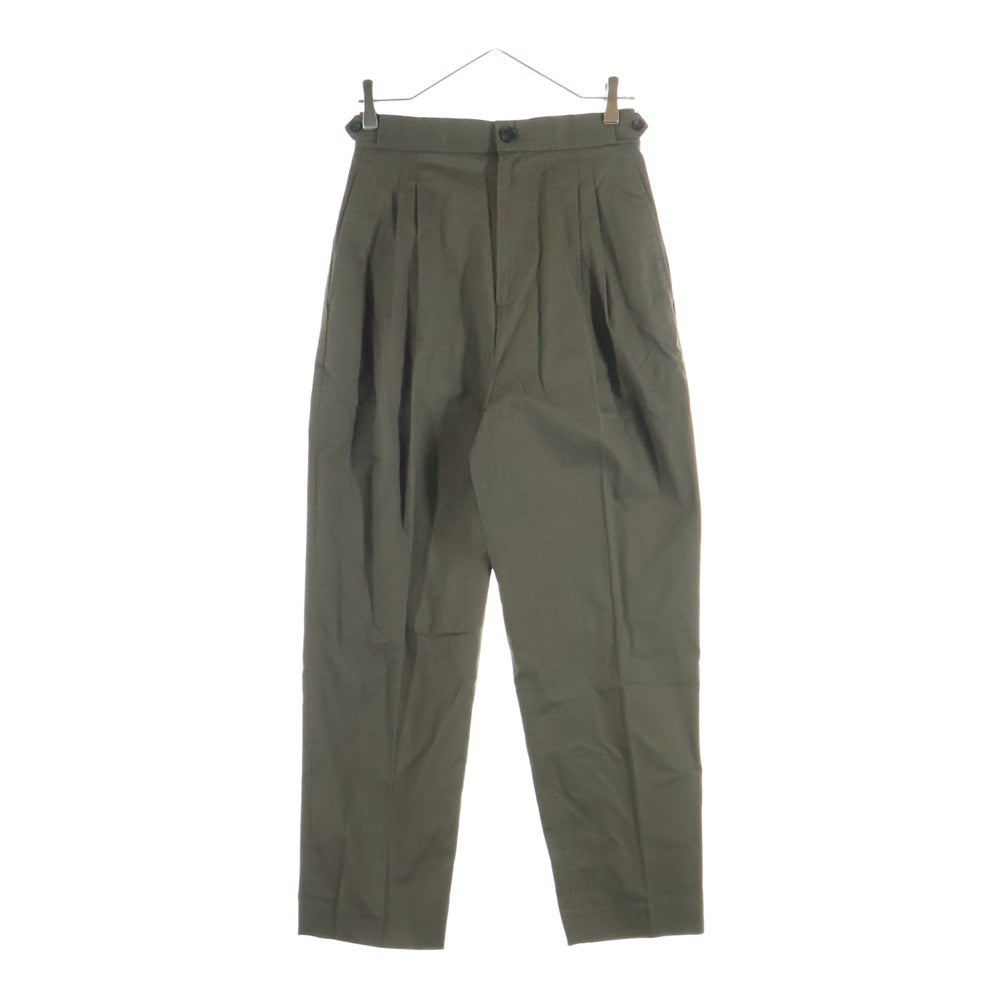 Ron Herman California(ロンハーマン カリフォルニア) 日本製 コットン ツータック ストレートパンツ カーキ レディース 3410600075