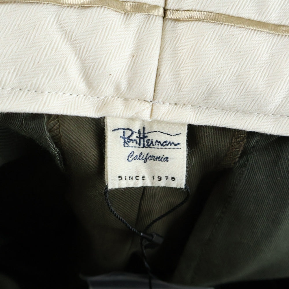 Ron Herman California(ロンハーマン カリフォルニア) 日本製 コットン ツータック ストレートパンツ カーキ レディース 3410600075