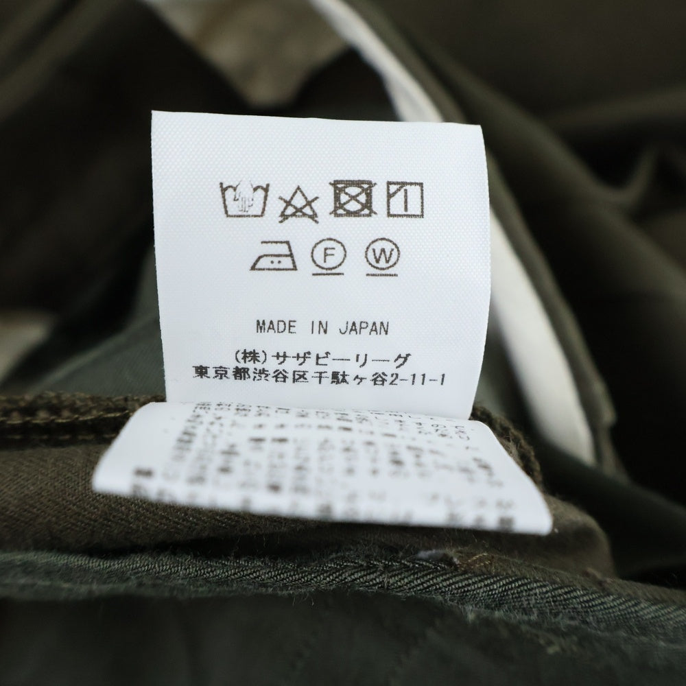 Ron Herman California(ロンハーマン カリフォルニア) 日本製 コットン ツータック ストレートパンツ カーキ レディース 3410600075