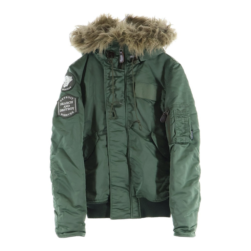 HYSTERIC GLAMOUR(ヒステリックグラマー) N2B ファフーデッド ナイロンジャケット カーキ 2AB-7100