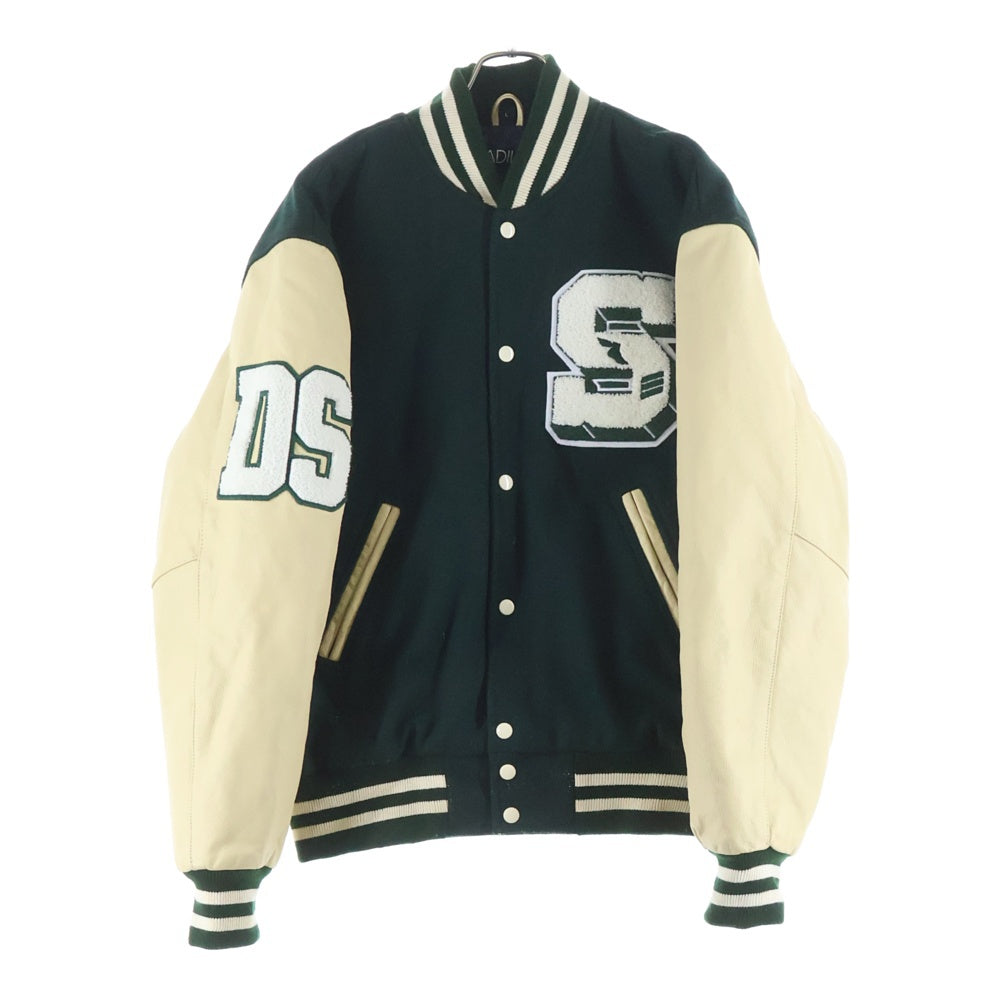 STADIUM(スタジアム) VARSITY JACKET ロゴデザイン レザー切り替え バーシティージャケット グリーン