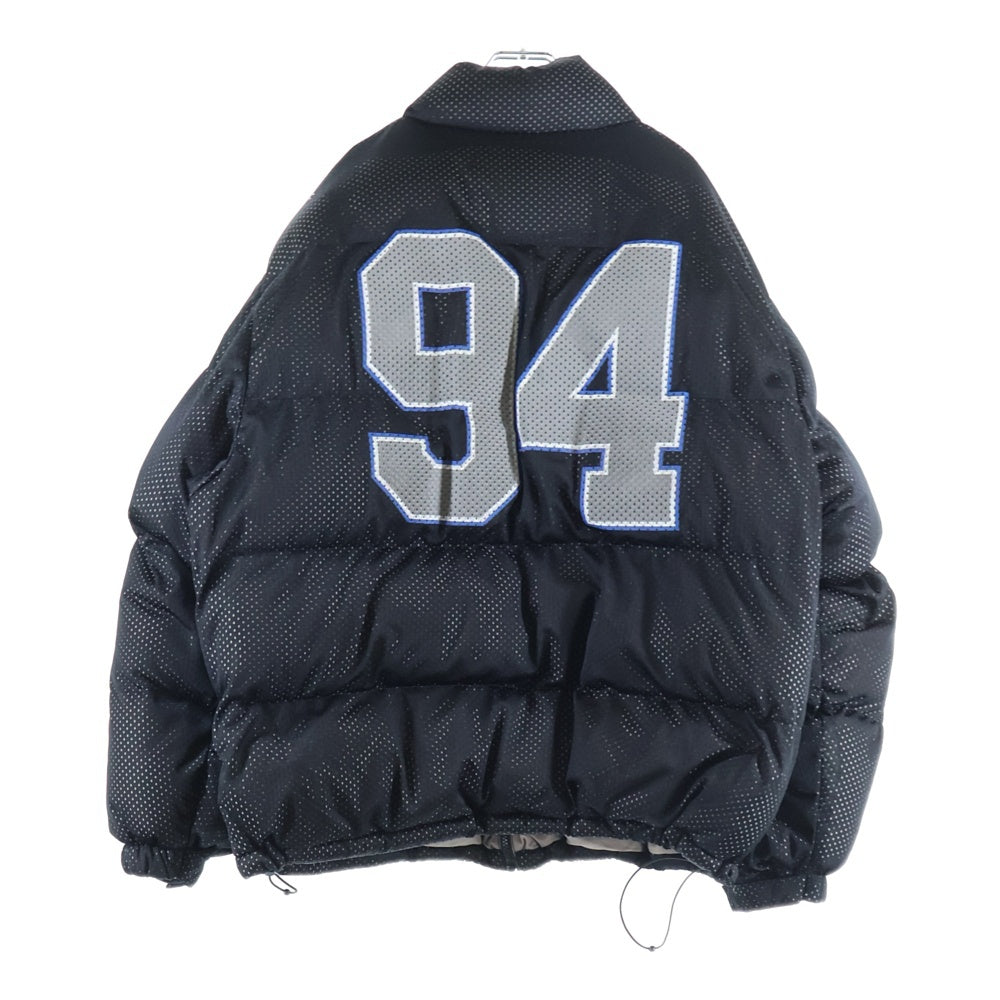 SUPREME(シュプリーム) 23SS Mesh Jersey Puffer Jacket メッシュジャージ ロゴデザイン パファージャケット ブラック