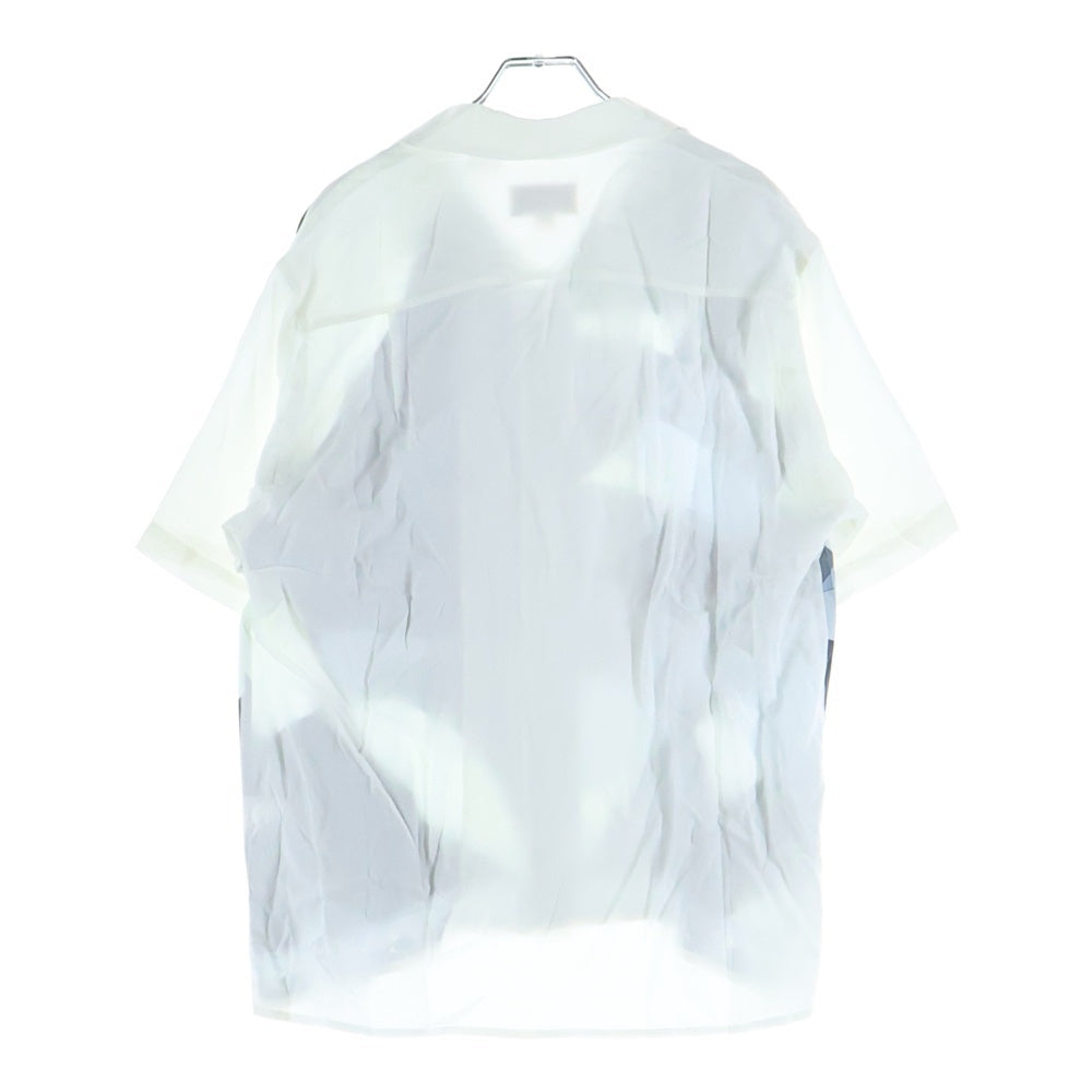 SUPREME(シュプリーム) 21SS ×EMILIO PUCCI S.S Shirt エミリオ プッチ 総柄 半袖オープンカラーシャツ ホワイト/ネイビー 9JRJ05