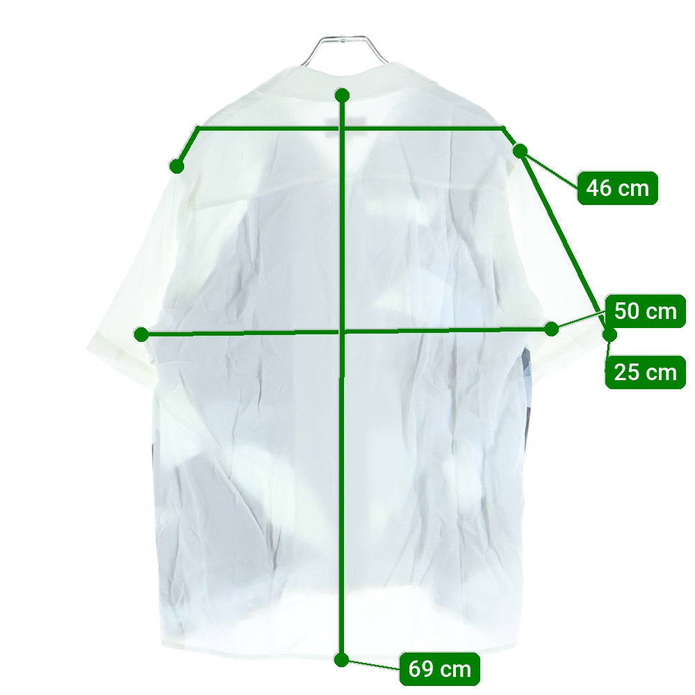 SUPREME(シュプリーム) 21SS ×EMILIO PUCCI S.S Shirt エミリオ プッチ 総柄 半袖オープンカラーシャツ ホワイト/ネイビー 9JRJ05