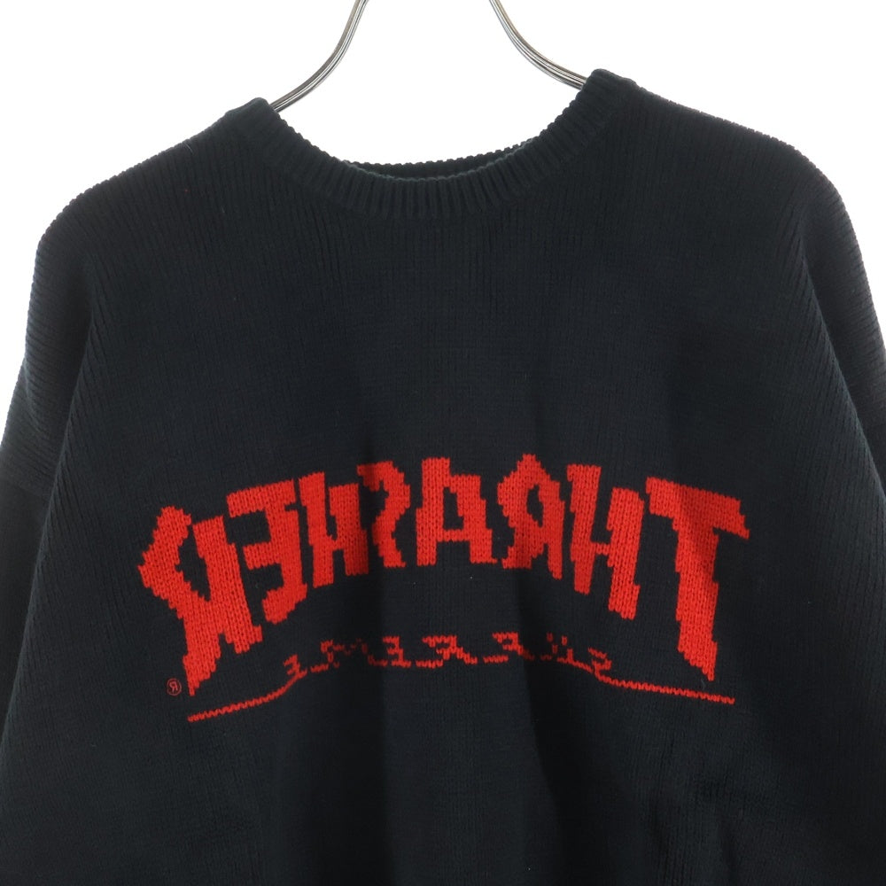 SUPREME(シュプリーム) 21AW ×THRASHER Sweater スラッシャー クルーネックニットセーター ブラック/レッド