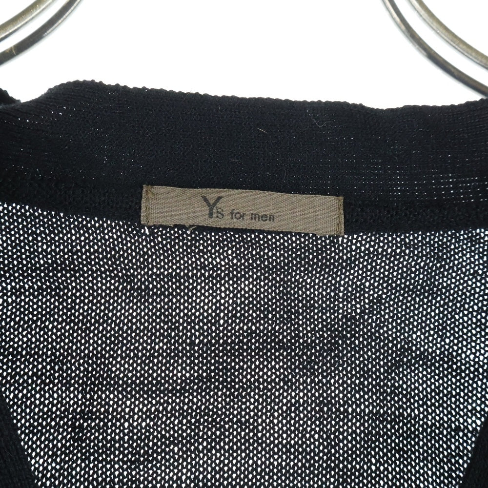 Y's for men(ワイズフォーメン) ダブルポケット 5B レーヨン混 ニット カーディガン ブラック