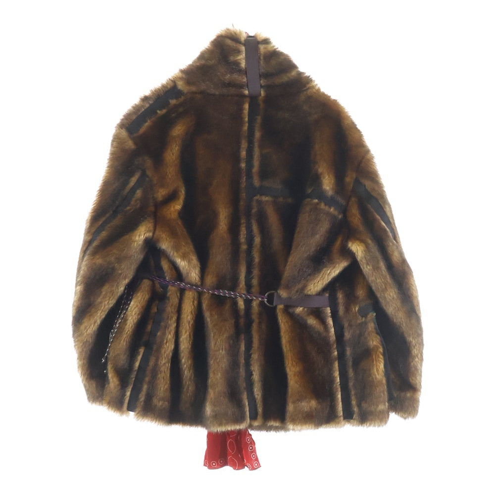 kolor(カラー) 19AW 異素材ポケット切り替え ドローストリング ファージャケット ブラウン CT3267-475