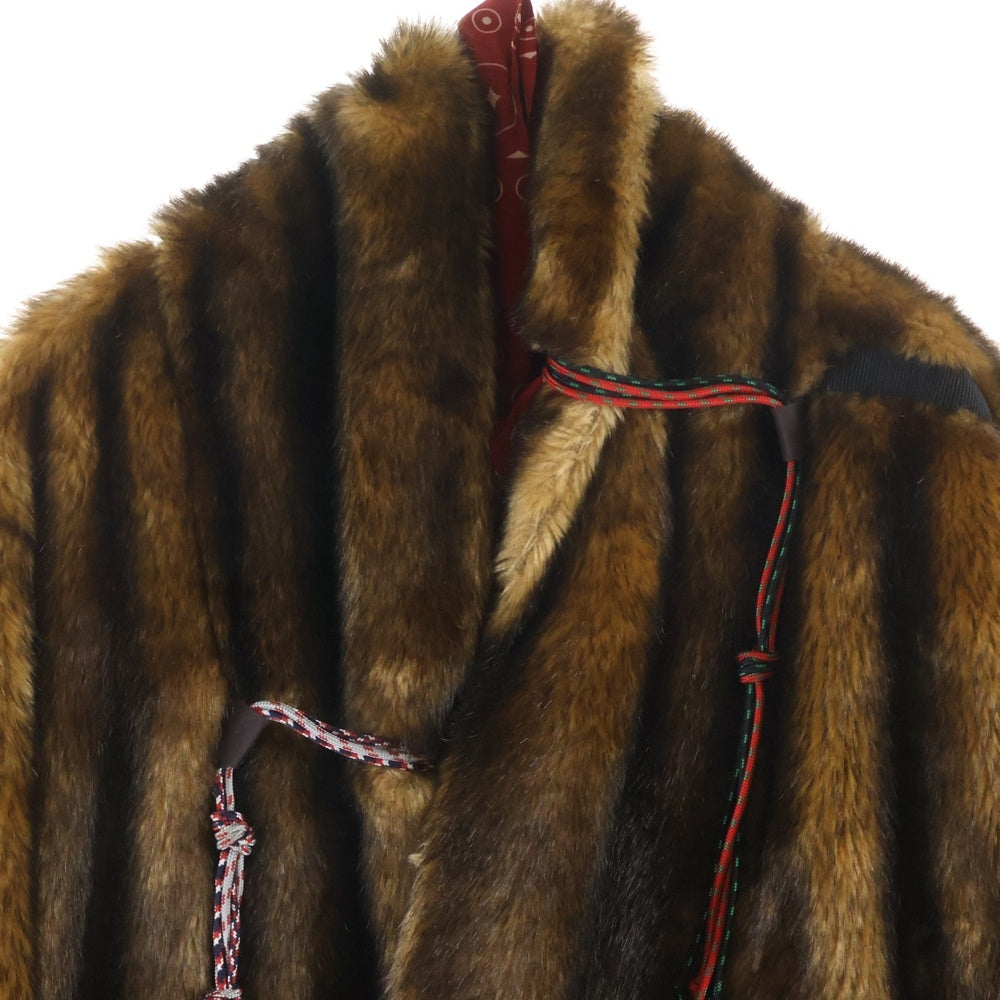 kolor(カラー) 19AW 異素材ポケット切り替え ドローストリング ファージャケット ブラウン CT3267-475