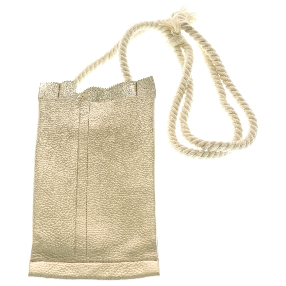 MM6 Maison Margiela(エムエムシックスメゾンマルジェラ) レザー ロープデザイン 巾着バック ショルダーバッグ ゴールド S41UI0026 SY1067 レディース
