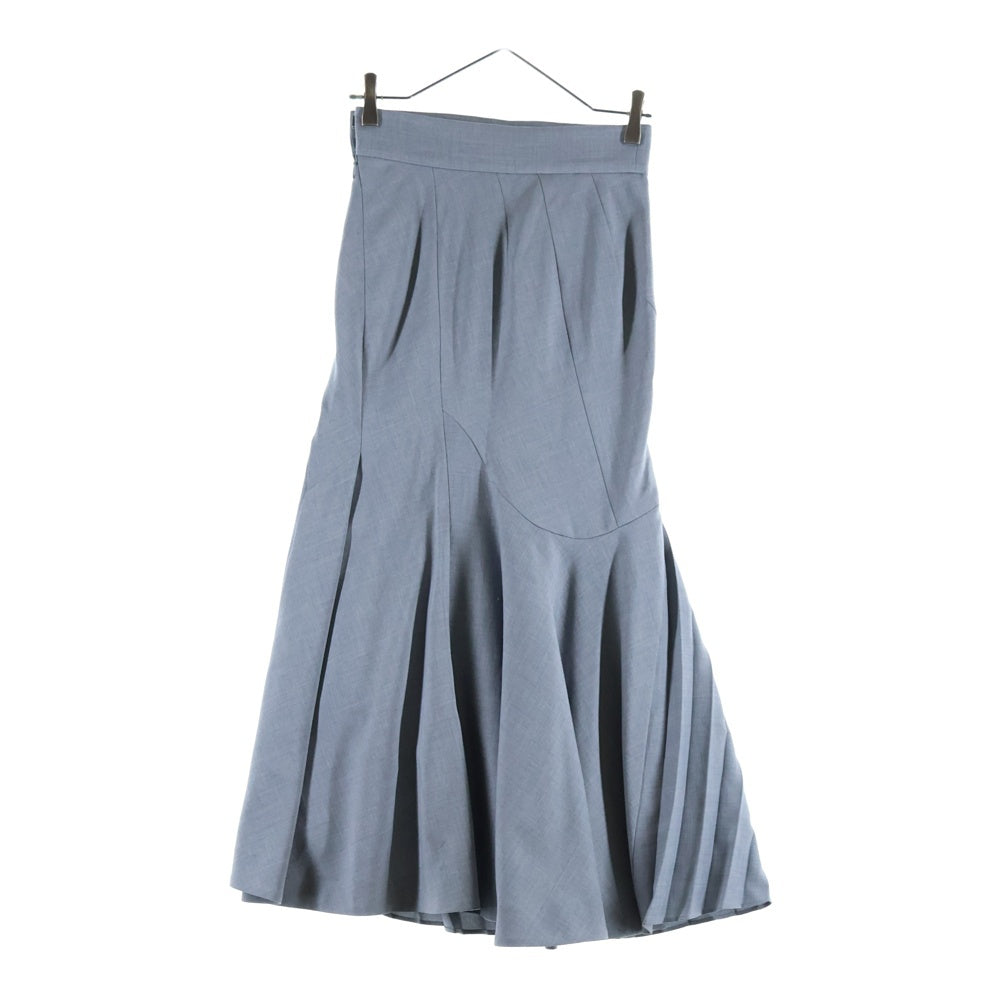 Mame Kurogouchi(マメ クロゴウチ) 21AW CURVED PLEATED SKIRT カーブド プリーツド ロングスカート レディース グレー MM21FW-SK021