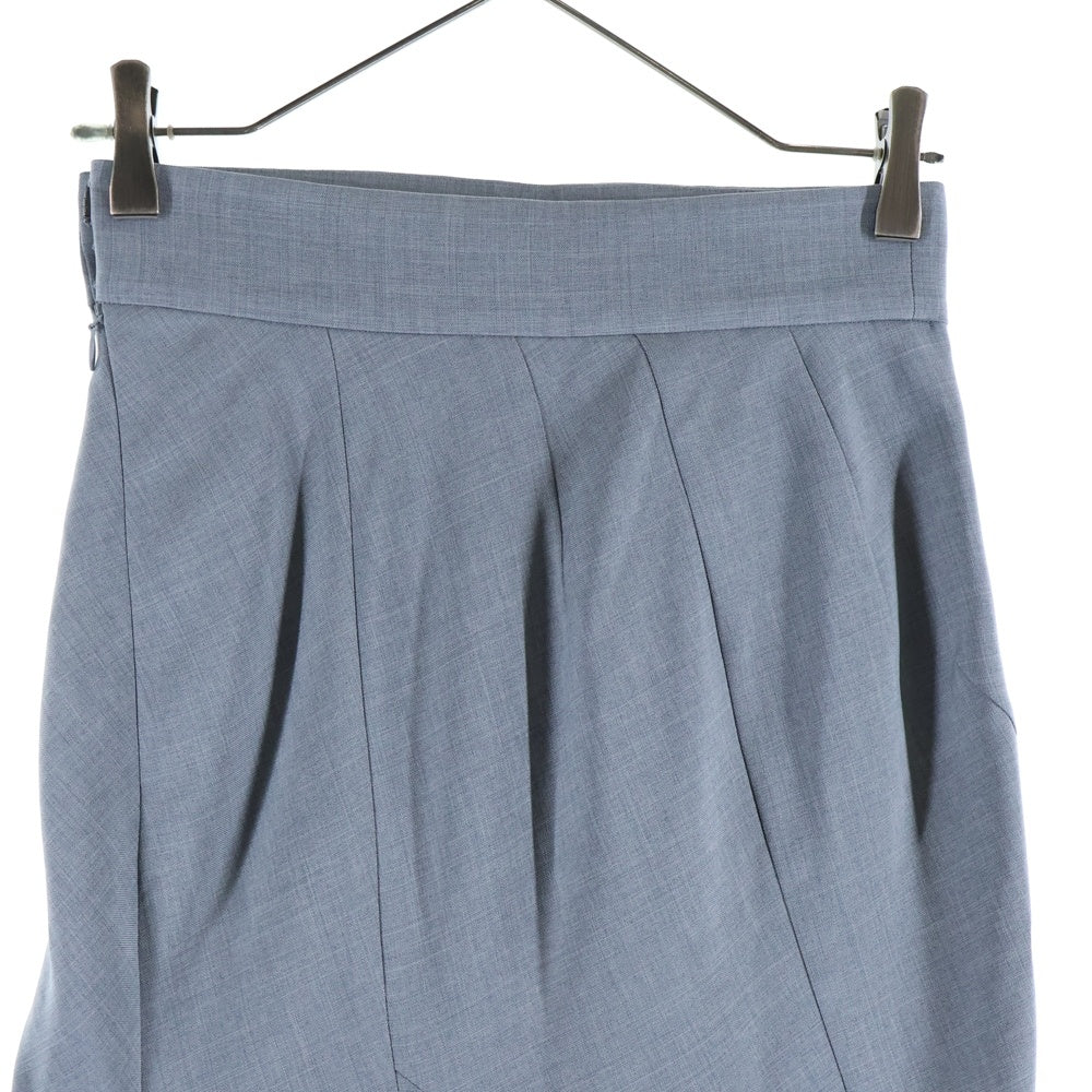 Mame Kurogouchi(マメ クロゴウチ) 21AW CURVED PLEATED SKIRT カーブド プリーツド ロングスカート レディース グレー MM21FW-SK021