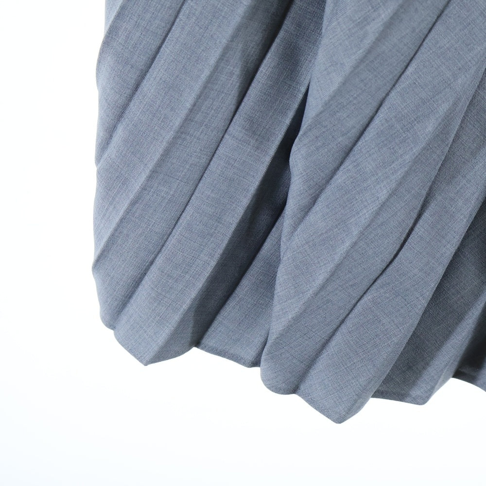 Mame Kurogouchi(マメ クロゴウチ) 21AW CURVED PLEATED SKIRT カーブド プリーツド ロングスカート レディース グレー MM21FW-SK021