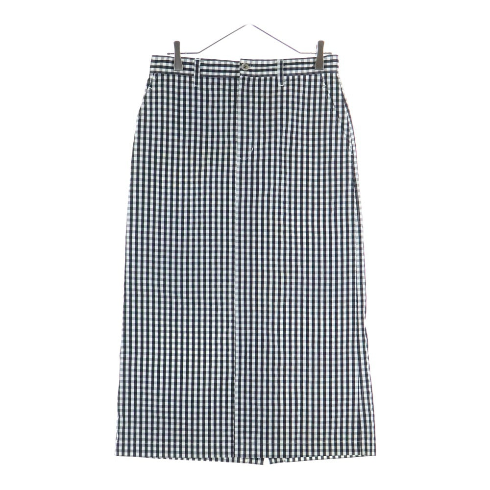 tricot COMME des GARCONS(トリコ コム デ ギャルソン) 99SS ダブルポケット ギンガムチェック柄 ジップアップ ロングスカート レディース ブラック/ホワイト TS-1000430