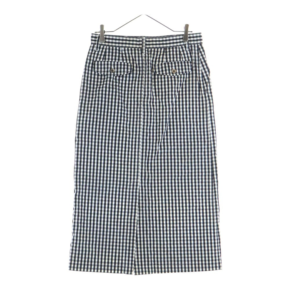 tricot COMME des GARCONS(トリコ コム デ ギャルソン) 99SS ダブルポケット ギンガムチェック柄 ジップアップ ロングスカート レディース ブラック/ホワイト TS-1000430
