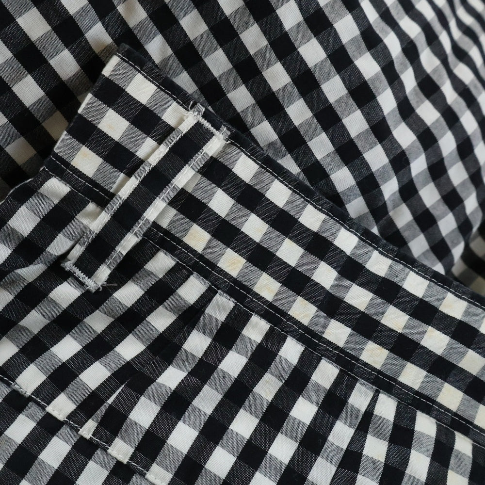 tricot COMME des GARCONS(トリコ コム デ ギャルソン) 99SS ダブルポケット ギンガムチェック柄 ジップアップ ロングスカート レディース ブラック/ホワイト TS-1000430